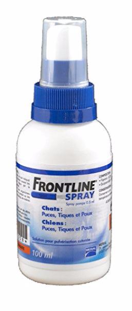 Anti Puces Anti Tiques Frontline Spray Antiparasitaire Chien Et Chat 5 Kg Merial 100 Ml