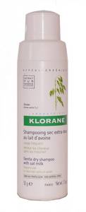 Le shampooing sec  Klorane  au lait d'avoine qui a des propriétés hydratantes, adoucissantes et protectrices