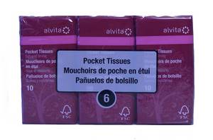 Mouchoirs blancs de poche, en étui.