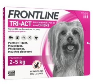 Frontline Tri-Act - Chien - XS - de 2 à 5 - 3 pipettes - BOEHRINGER