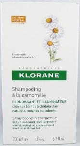 Le shampooing Klorane à la Camomille destinés aux cheveux blonds naturels