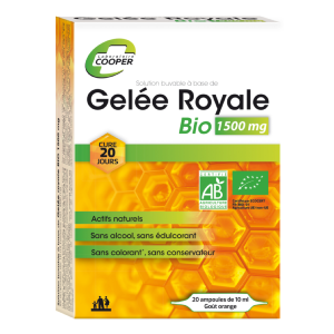 Gelée Royale Bio 1500 mg - Boite 20 Ampoules 10 ml - COOPER