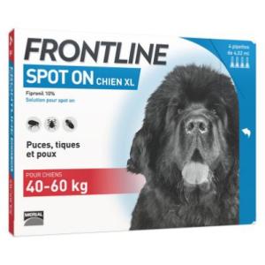 Frontline Spot On - Chien - XL - de 40 à 60 Kg - 4 pipettes - BOEHRINGER