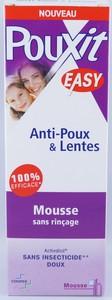 Pouxit Easy est une mousse sans rinçage utilisée dans le traitement des poux et des lentes du cuir chevelu chez les enfants de plus de 6 mois et chez l'adulte.