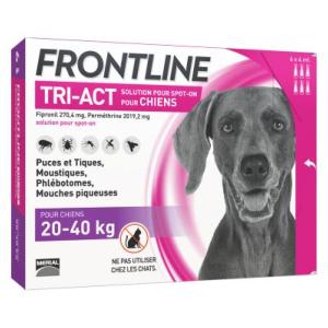 Frontline Tri-Act - Chien - L - de 20 à 40 Kg - 6 pipettes - BOEHRINGER