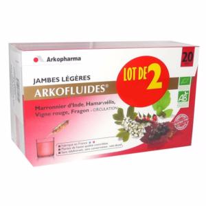 Arkofluide Jambes Légères en Lot de 2 Boîtes de 20 Ampoules de 15 ml - Arkopharma