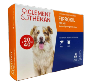 Fiprokil 268 mg Grand Chien CLEMENT THEKAN - Boite 4 Pipettes 2,68 ml