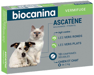 Ascatene - Vermifuge Chien et Chat - 10 Comprimés - BIOCANINA