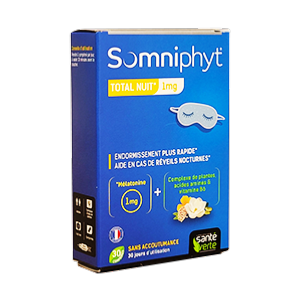 Somniphyt - Total Nuit - Mélatonine 1 mg - 30 Comprimés - SANTÉ VERTE