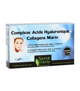 Complexe Acide Hyaluronique Colagène Marin SANTE VERTE - Boite 30 Comprimés