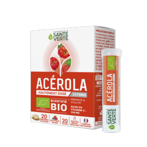 Acerola 1470 mg - Immunité et vitalité - 20 comprimés - SANTÉ VERTE